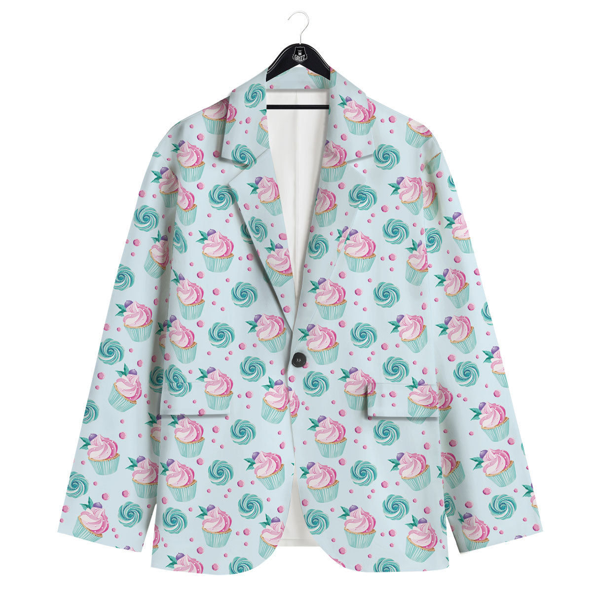 Cupcake Cartoon Print Pattern Men's Sport Coat-grizzshop