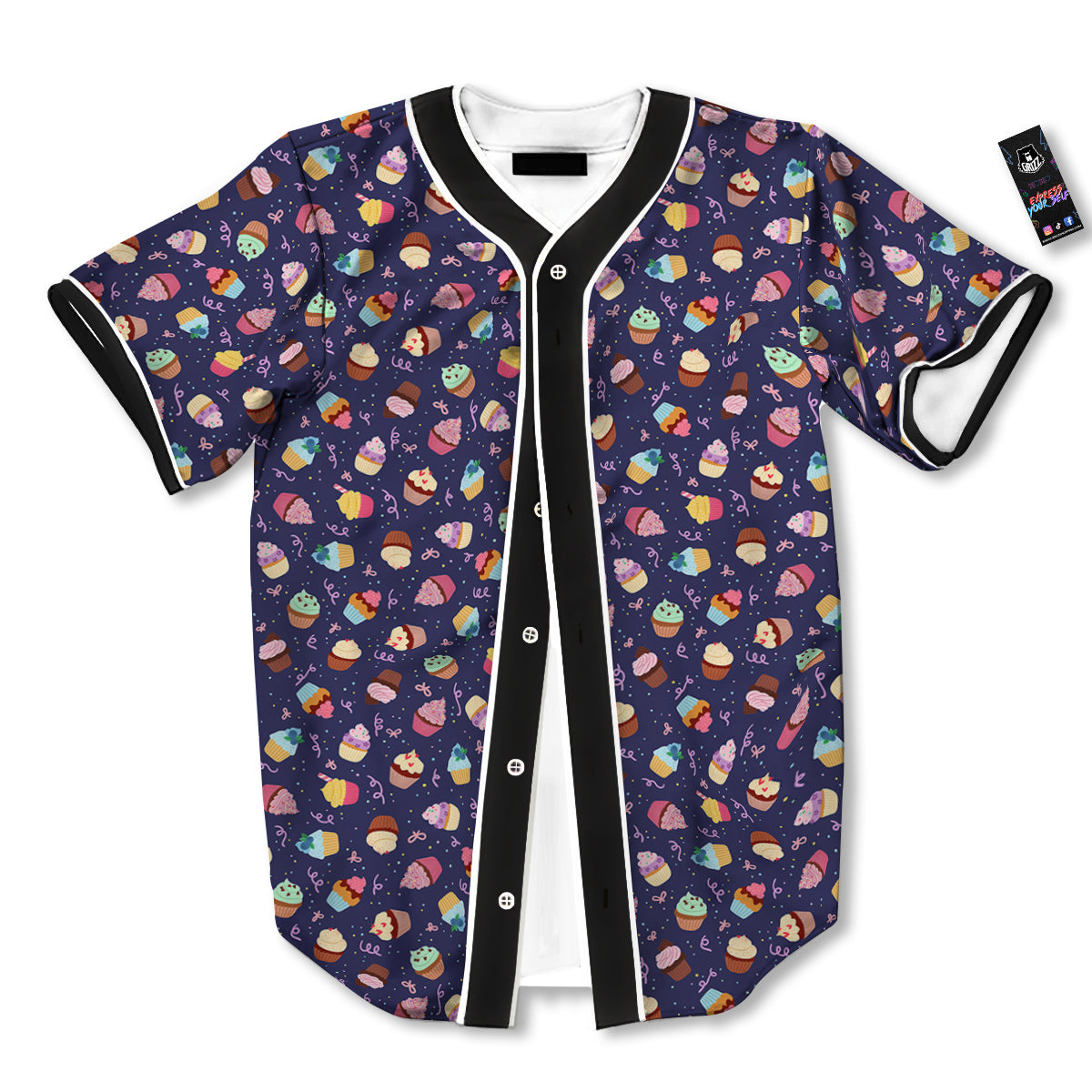 Cupcake Cute Print Pattern Baseball Jersey-grizzshop