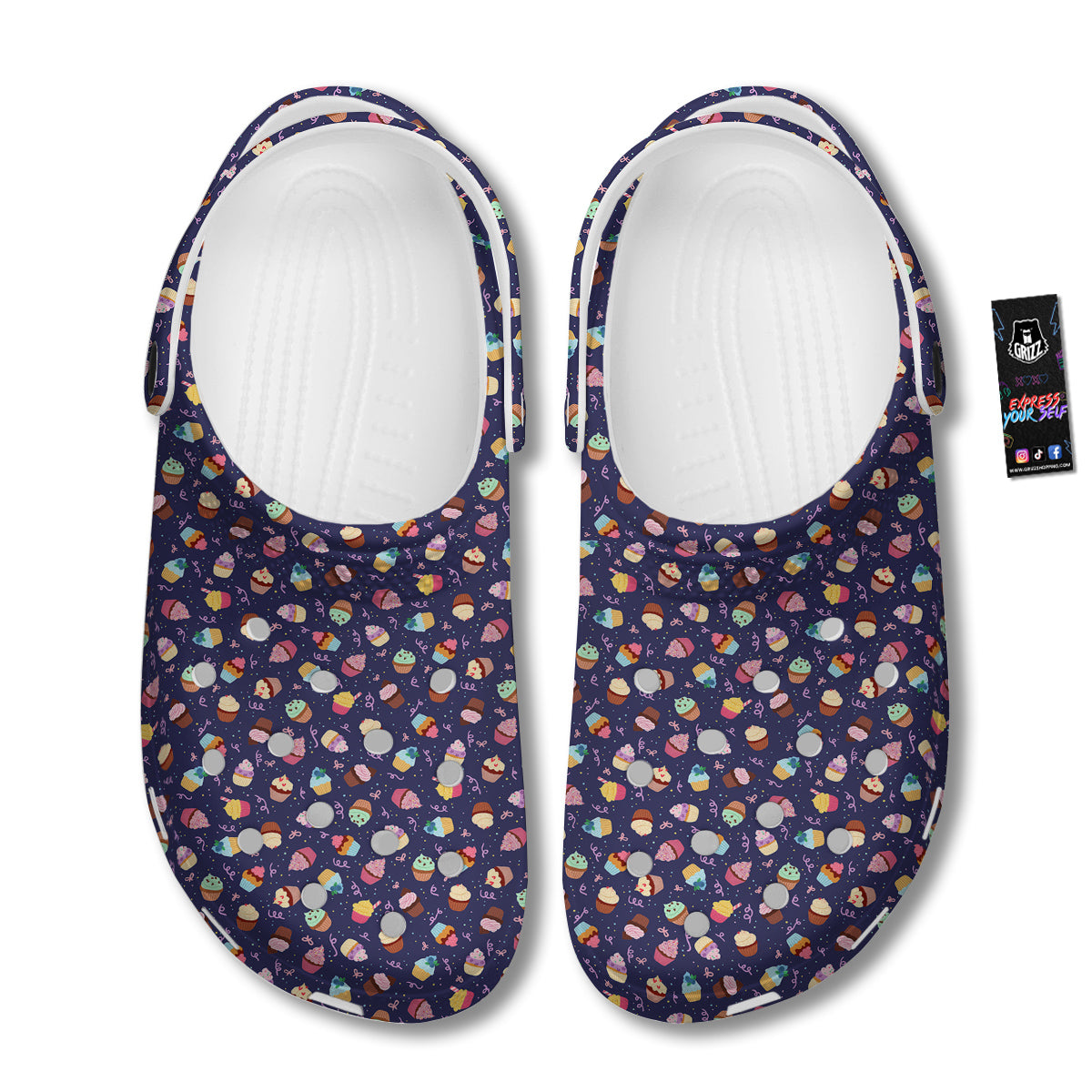 Cupcake Cute Print Pattern Clog-grizzshop