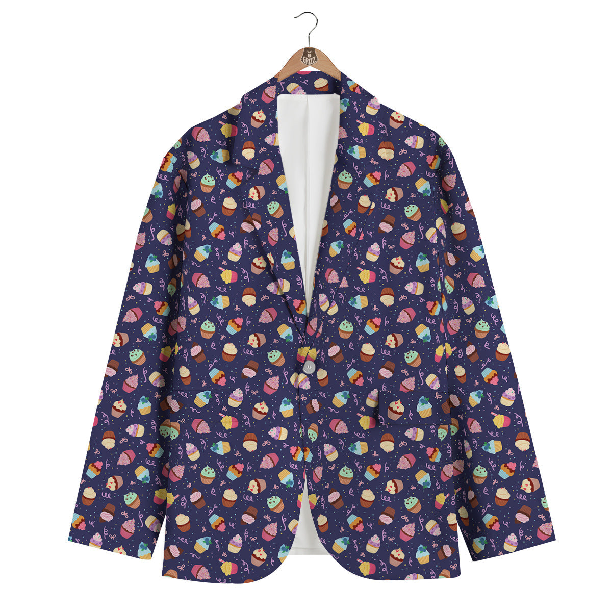 Cupcake Cute Print Pattern Men's Blazer-grizzshop