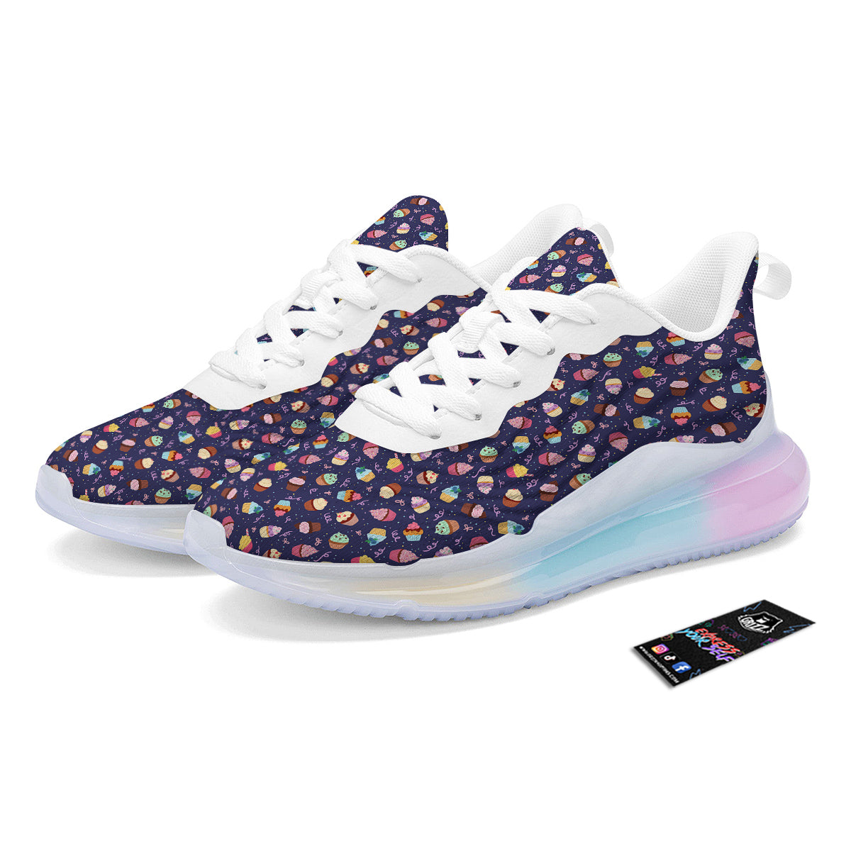 Cupcake Cute Print Pattern Running Sneakers-grizzshop