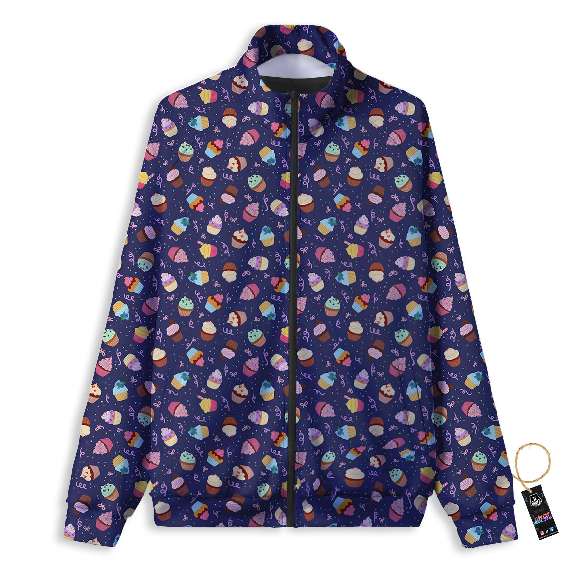 Cupcake Cute Print Pattern Track Jacket-grizzshop