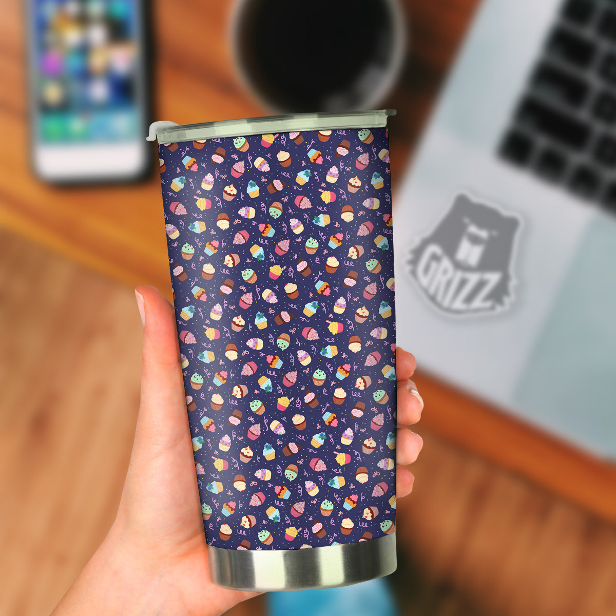 Cupcake Cute Print Pattern Tumbler-grizzshop