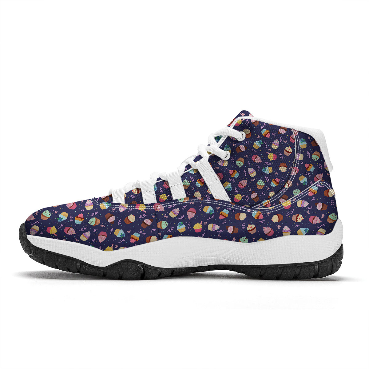 Cupcake Cute Print Pattern White Bball Shoes-grizzshop