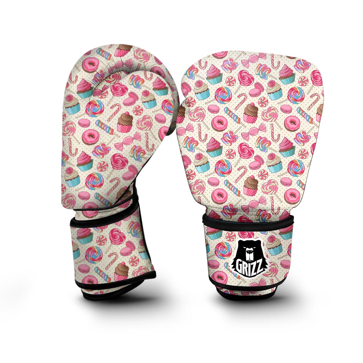 Cupcake Dessert Pattern Print Boxing Gloves-grizzshop