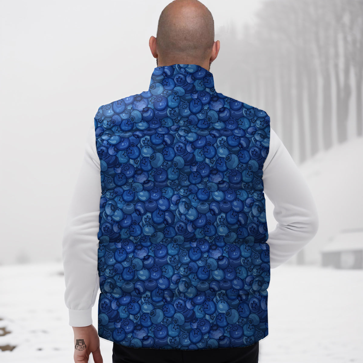 Cupcake Dessert Pattern Print Down Vest-grizzshop