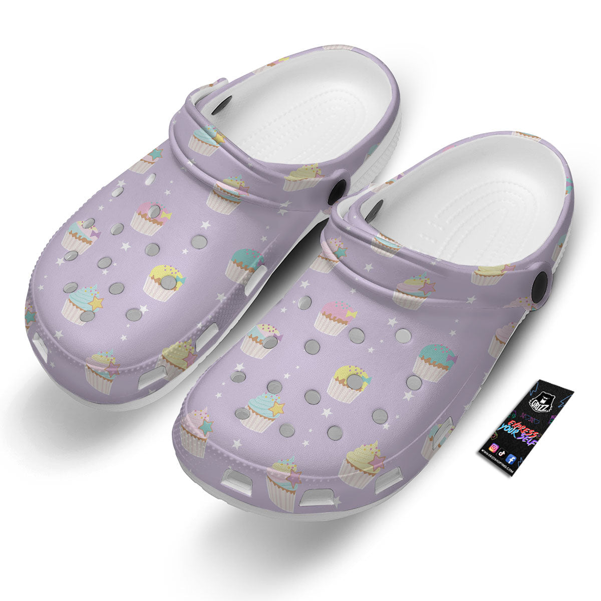 Cupcake Pastel Print Pattern Clog-grizzshop