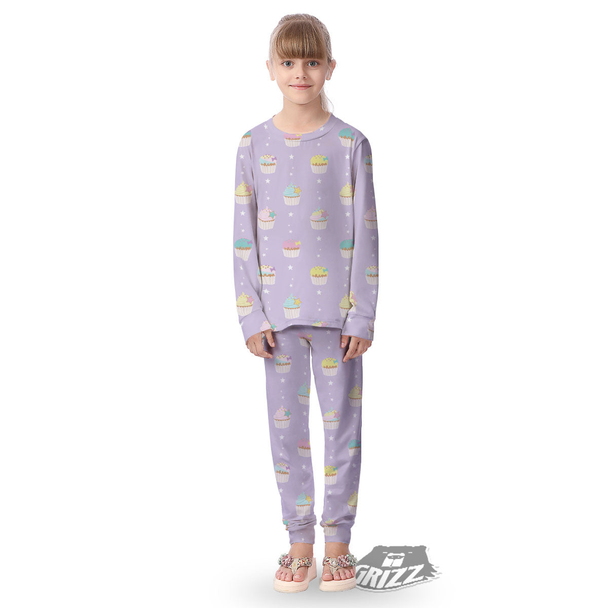 Cupcake Pastel Print Pattern Kid's Pajamas-grizzshop