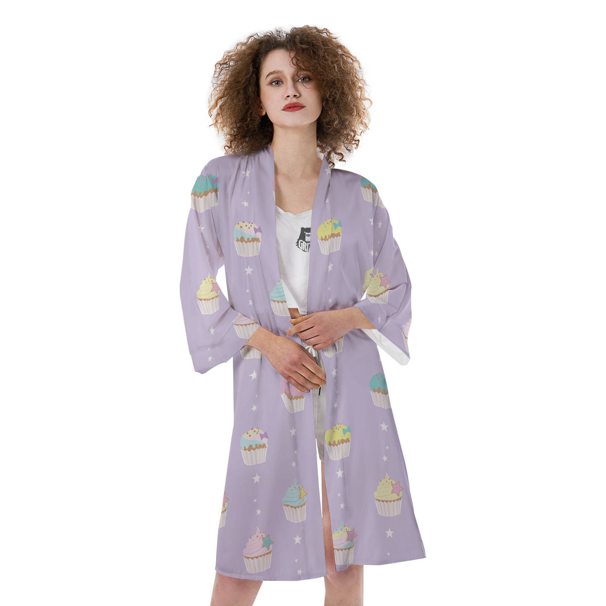 Cupcake Pastel Print Pattern Kimono-grizzshop