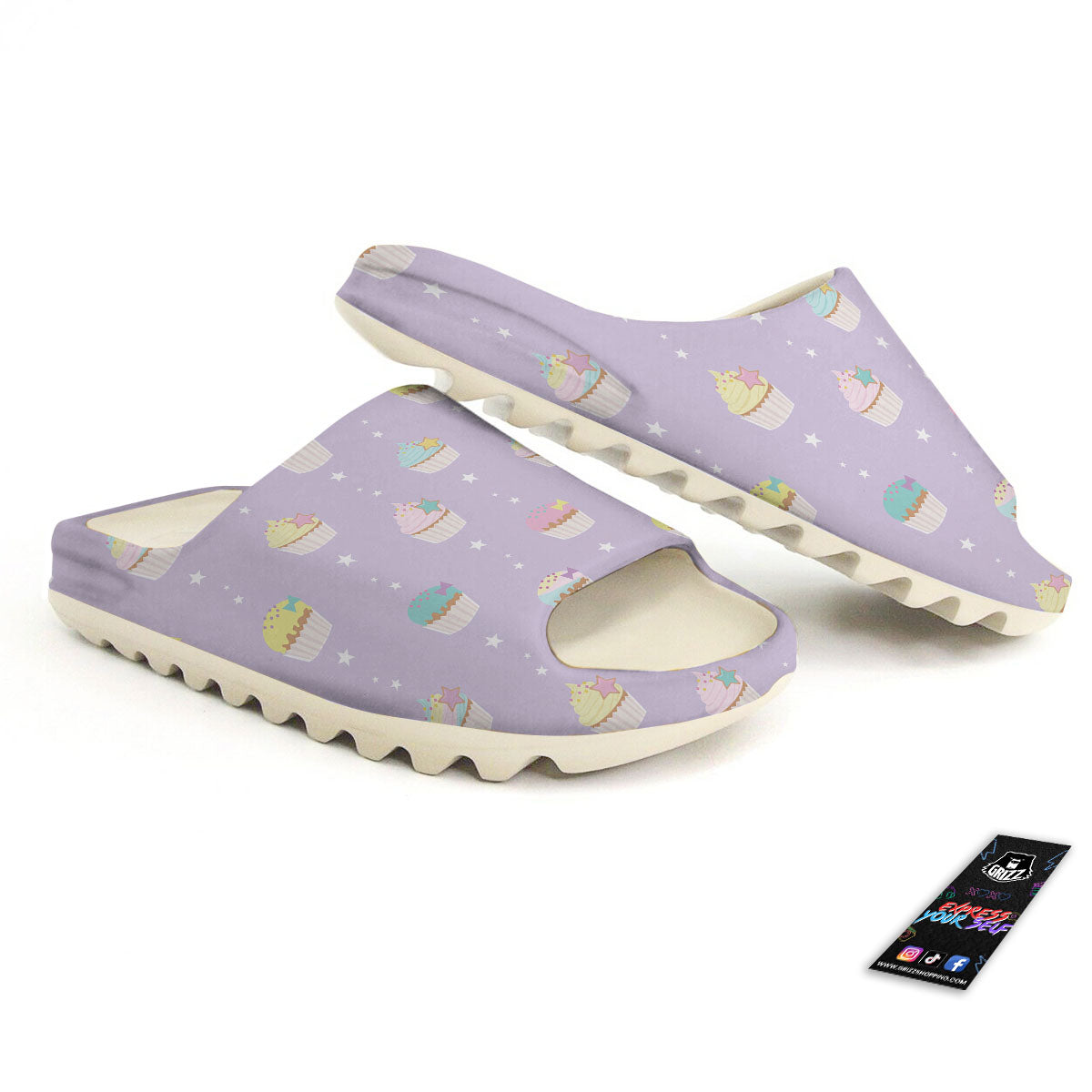 Cupcake Pastel Print Pattern Sandals-grizzshop