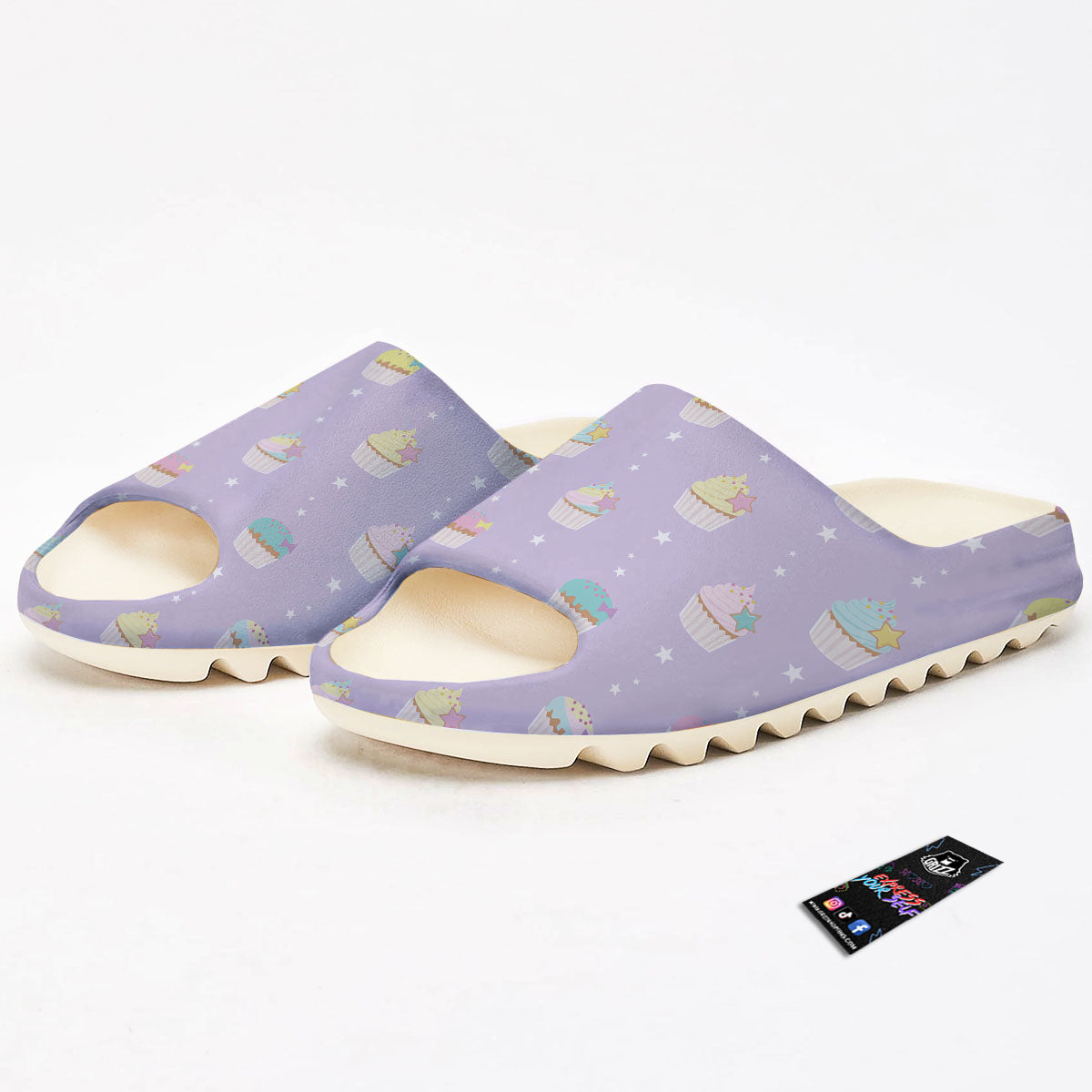 Cupcake Pastel Print Pattern Sandals-grizzshop