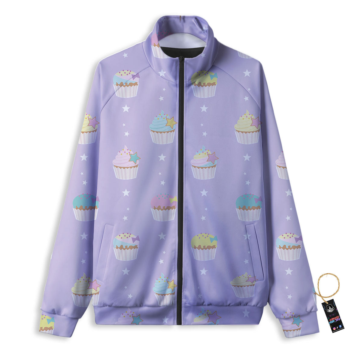 Cupcake Pastel Print Pattern Track Jacket-grizzshop