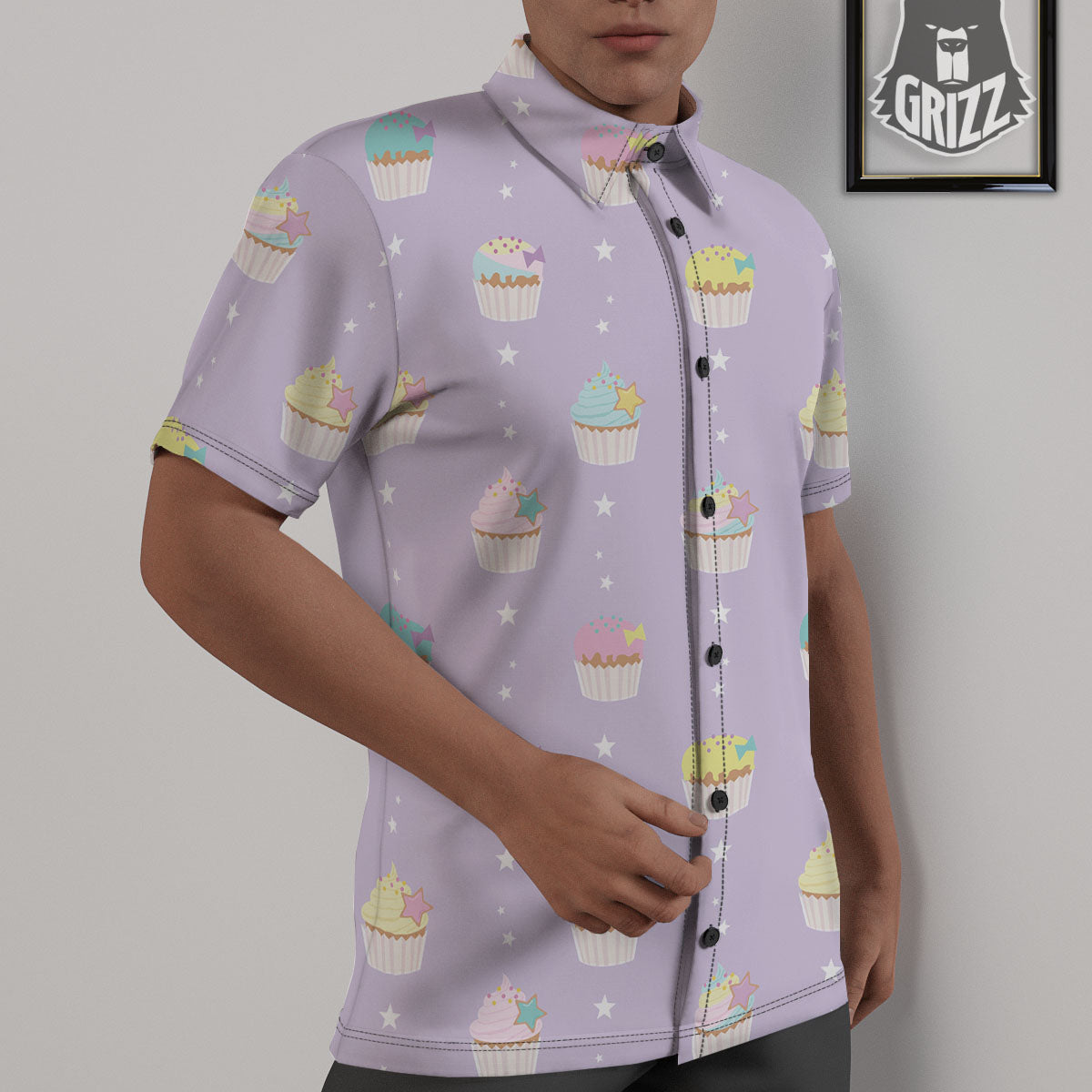 Cupcake Pastel Print Pattern Untucked Shirts-grizzshop