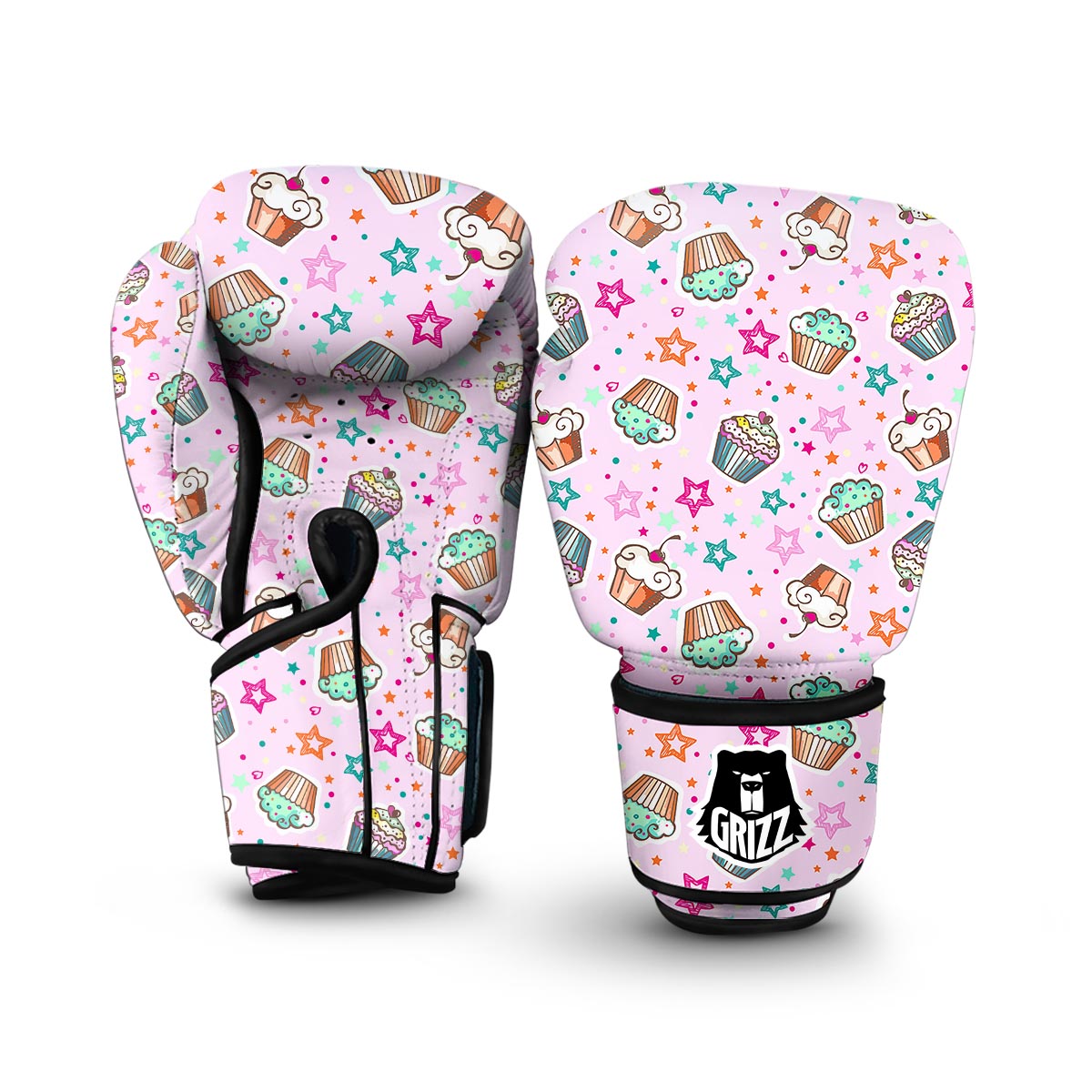 Cupcake Pattern Print Boxing Gloves-grizzshop