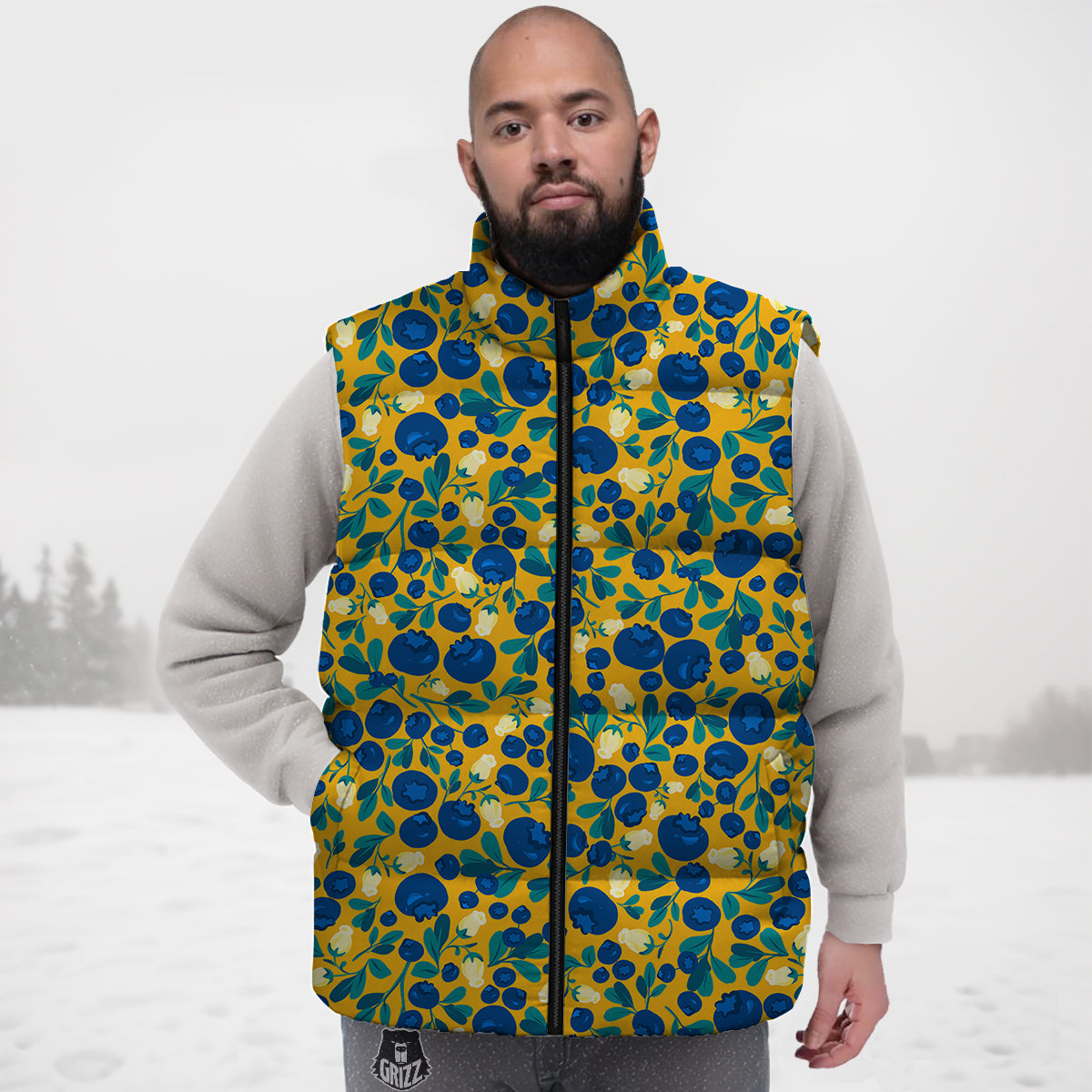 Cupcake Pattern Print Down Vest-grizzshop
