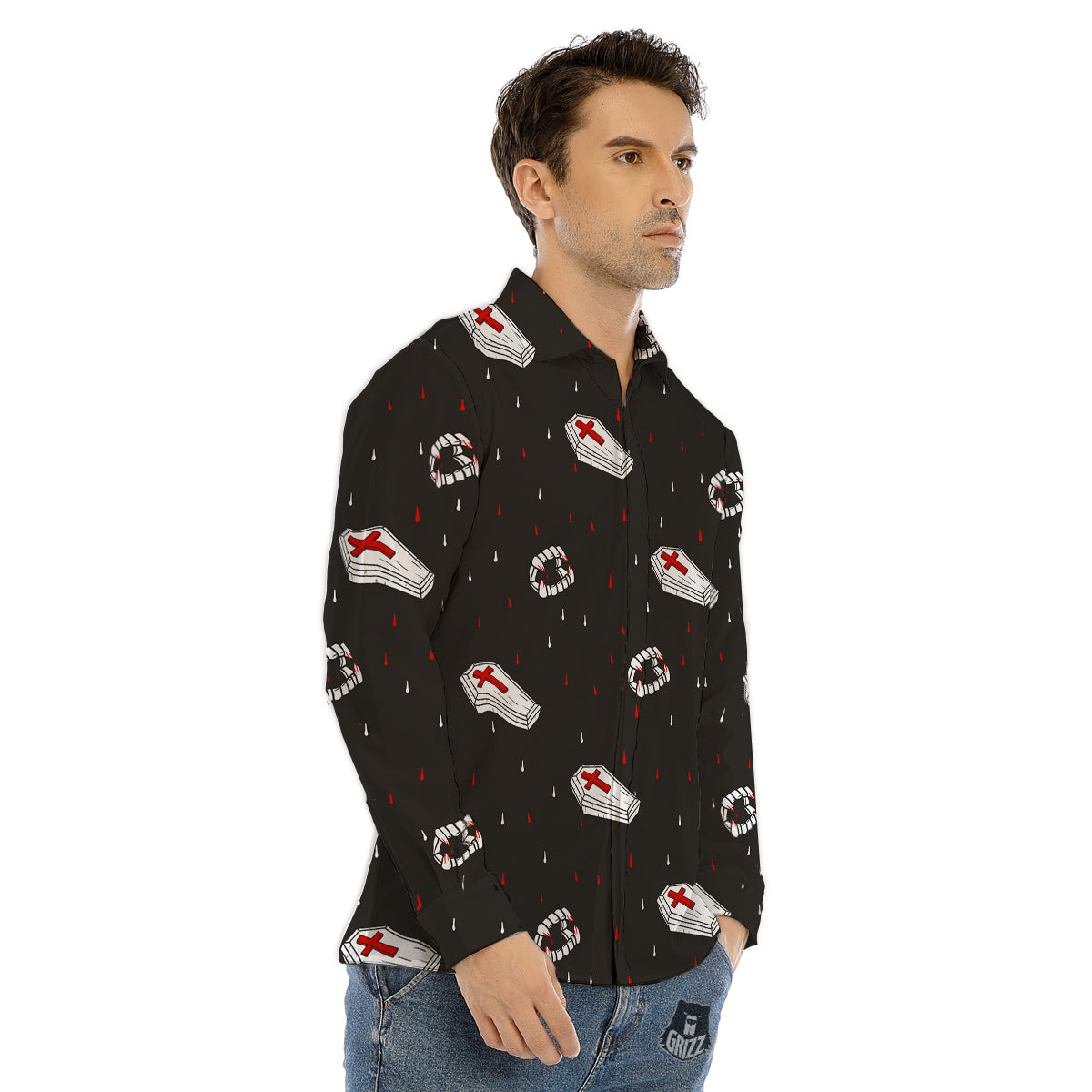 Cupcake Pink Print Pattern Men's Dress Shirts-grizzshop