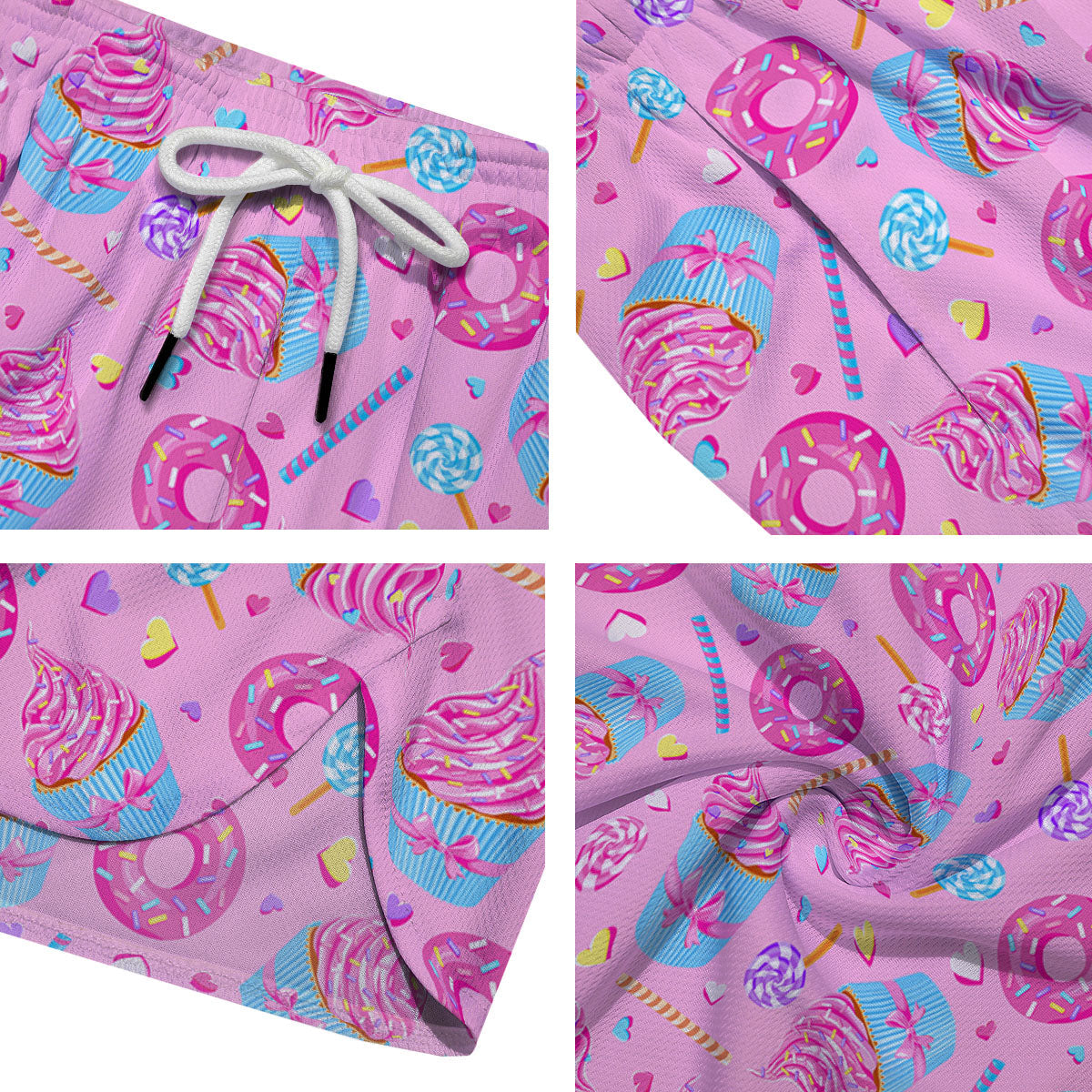 Cupcake Pink Print Pattern Men's Running Shorts-grizzshop