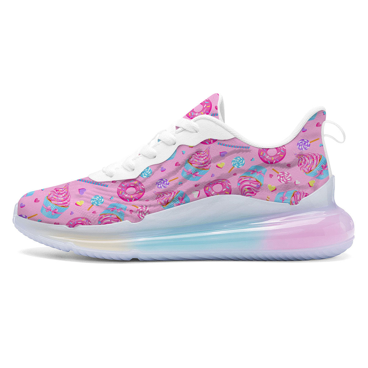 Cupcake Pink Print Pattern Running Sneakers-grizzshop