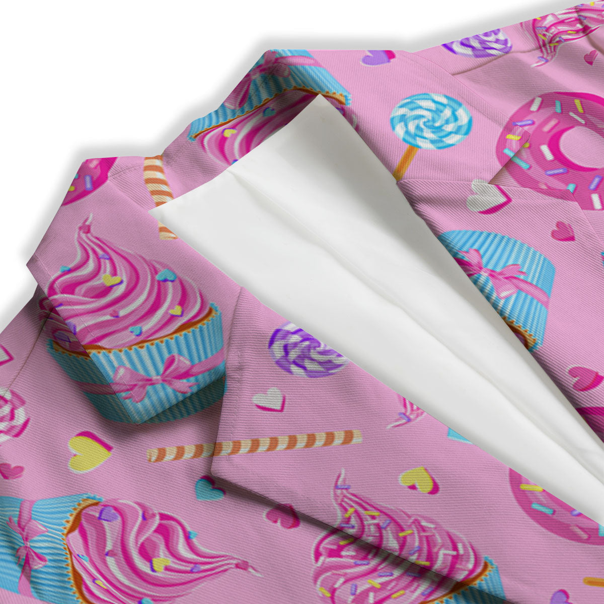 Cupcake Pink Print Pattern Women's Blazer-grizzshop