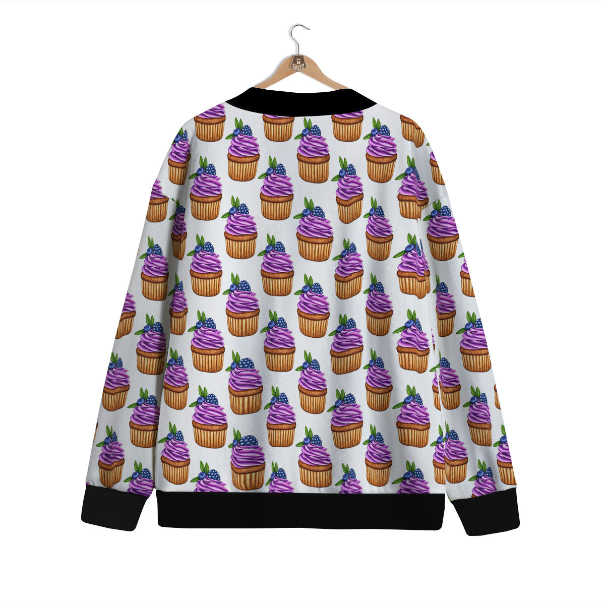 Cupcake Purple Print Pattern Cardigan-grizzshop