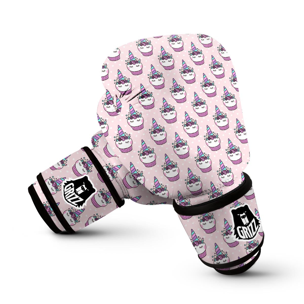 Cupcake Unicorn Pattern Print Boxing Gloves-grizzshop