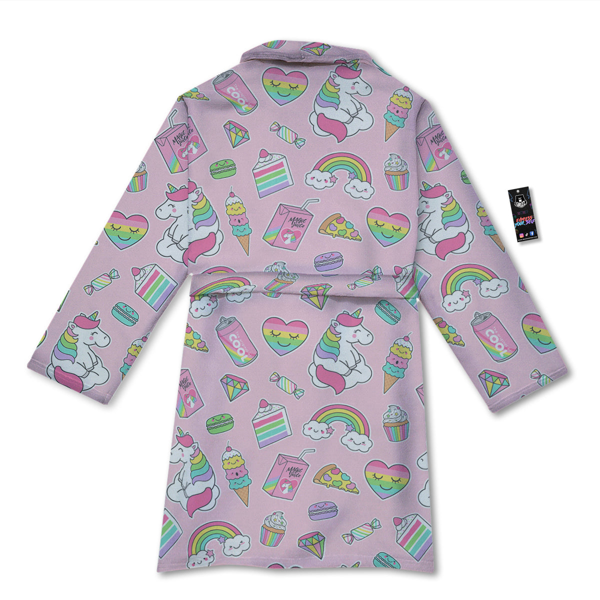 Cupcake Unicorn Print Pattern Bathrobe-grizzshop