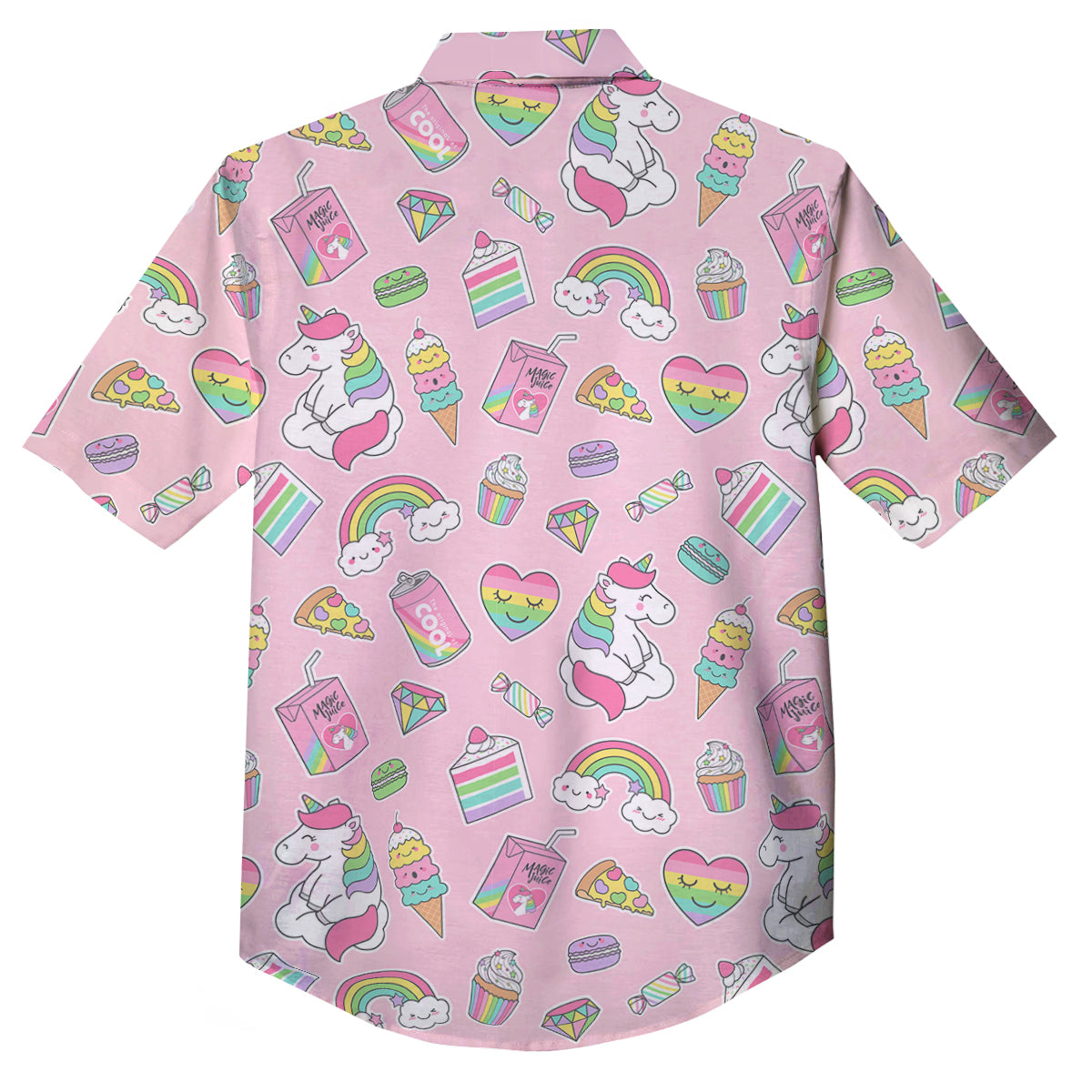Cupcake Unicorn Print Pattern Button Up Shirt-grizzshop
