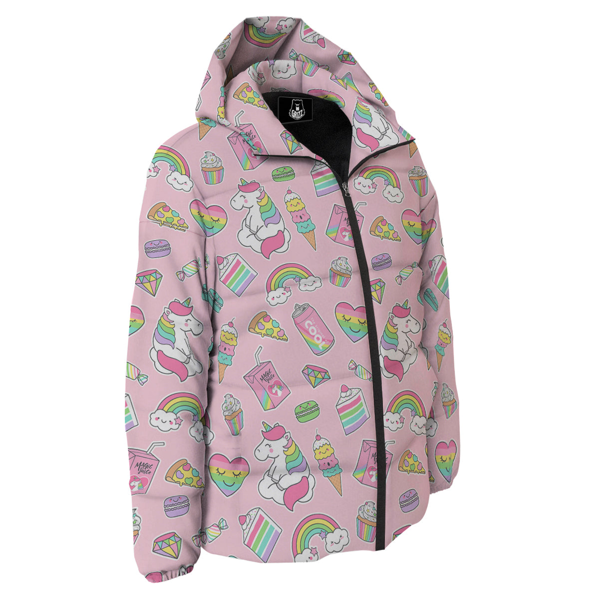 Cupcake Unicorn Print Pattern Down Jacket-grizzshop