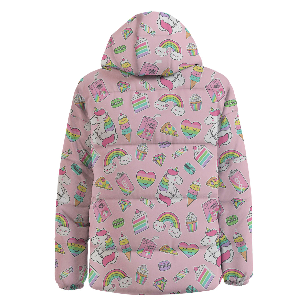 Cupcake Unicorn Print Pattern Down Jacket-grizzshop