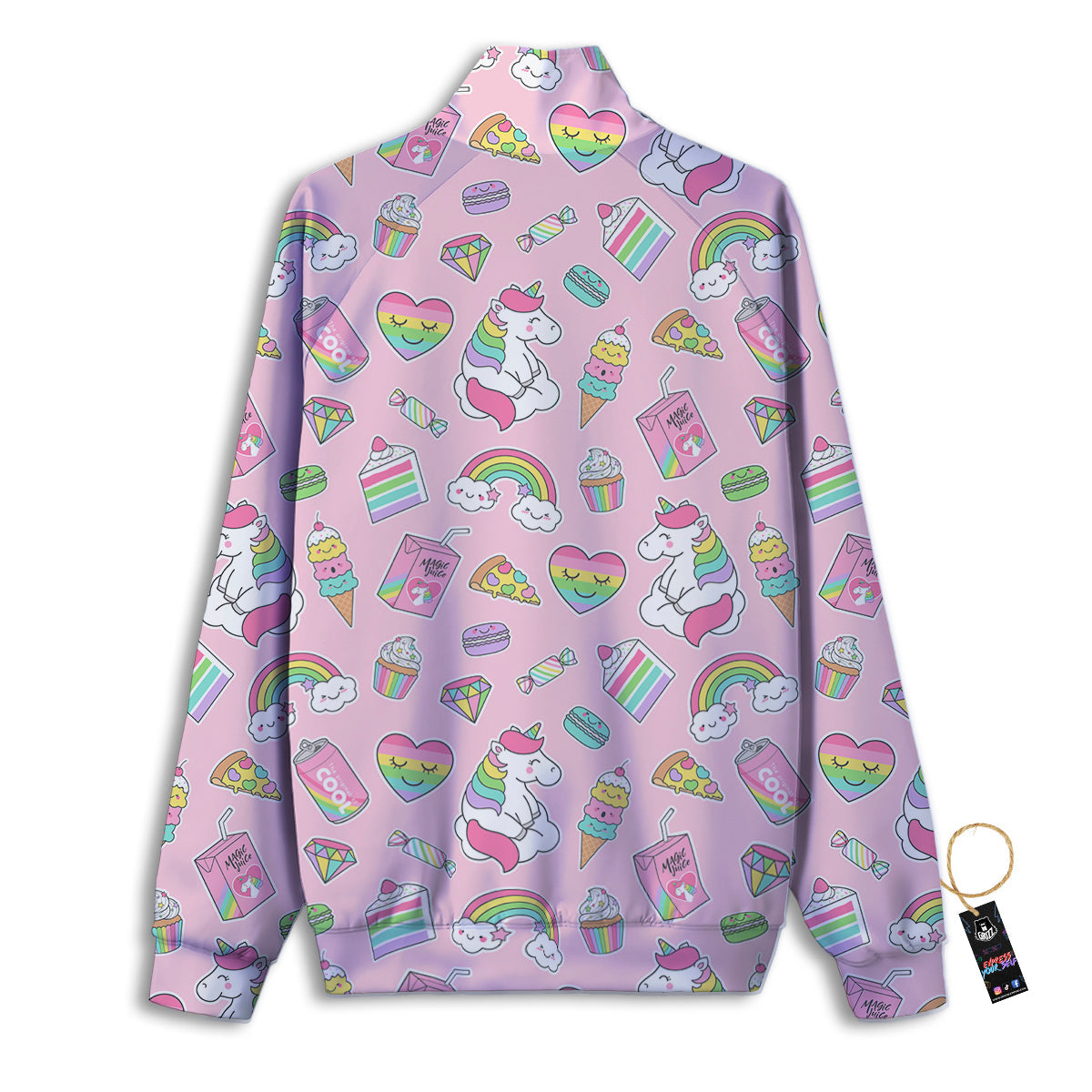 Cupcake Unicorn Print Pattern Track Jacket-grizzshop