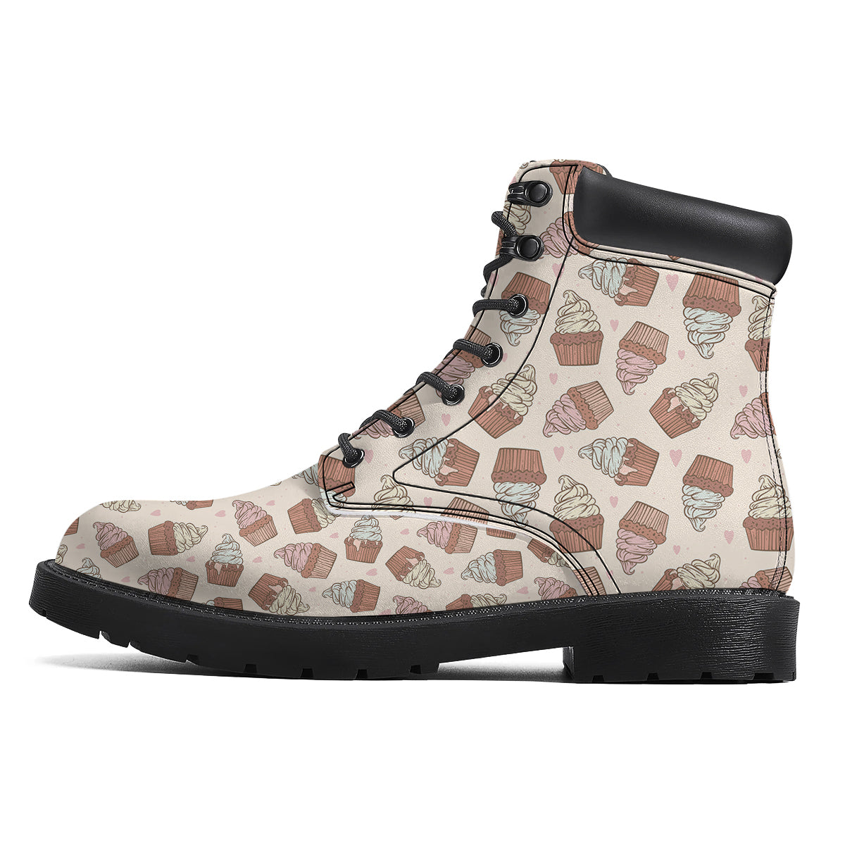 Cupcake Vintage Print Pattern Boots-grizzshop