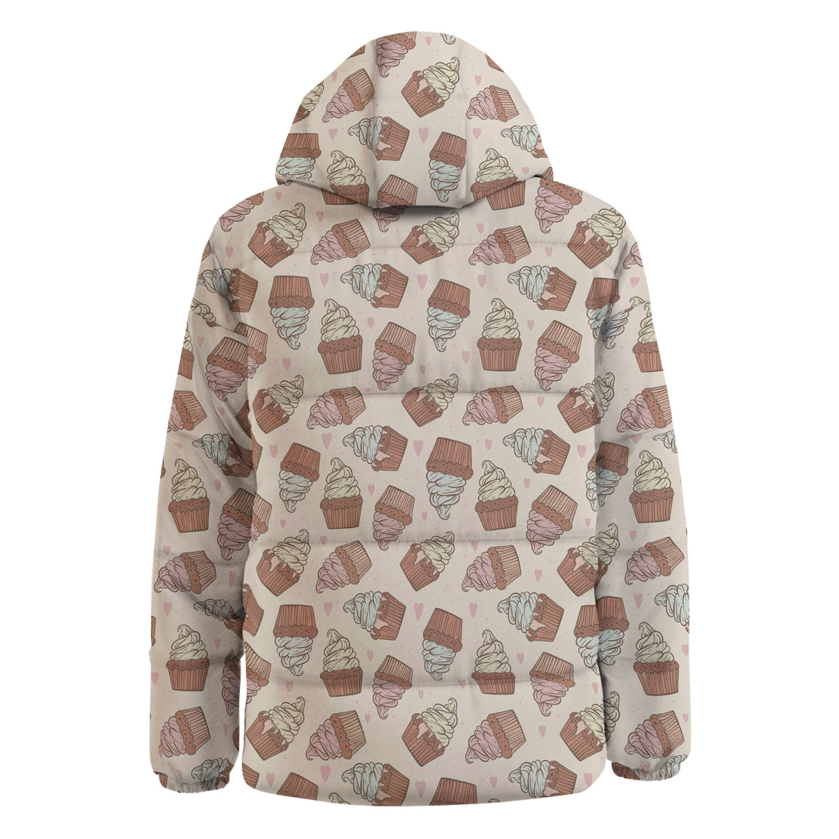 Cupcake Vintage Print Pattern Down Jacket-grizzshop