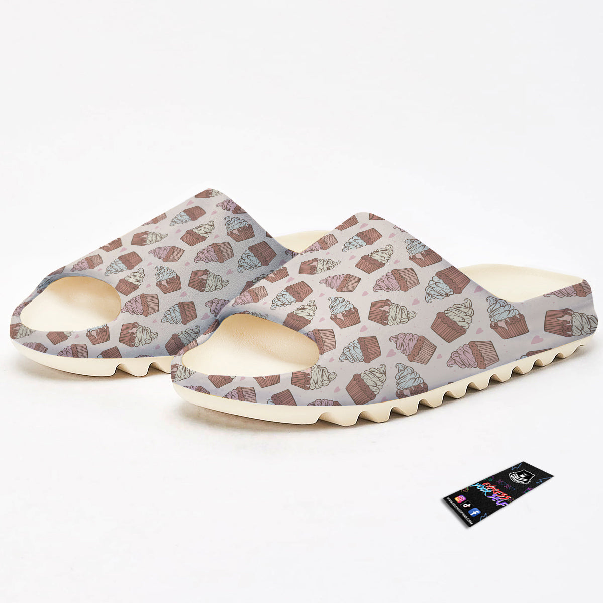 Cupcake Vintage Print Pattern Sandals-grizzshop