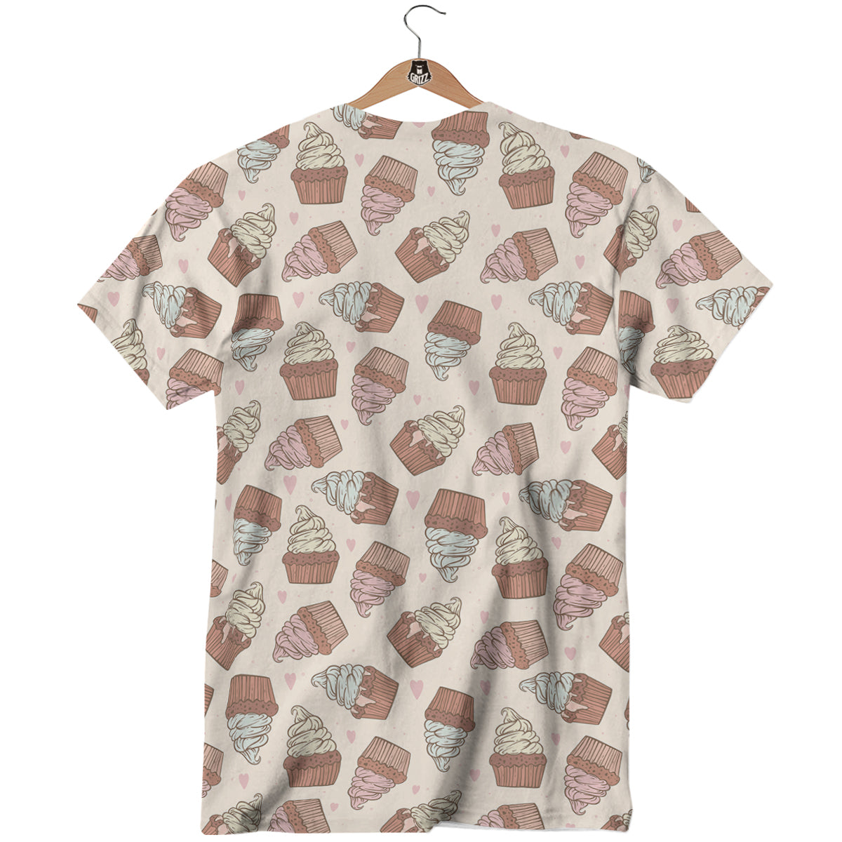 Cupcake Vintage Print Pattern T-Shirt-grizzshop