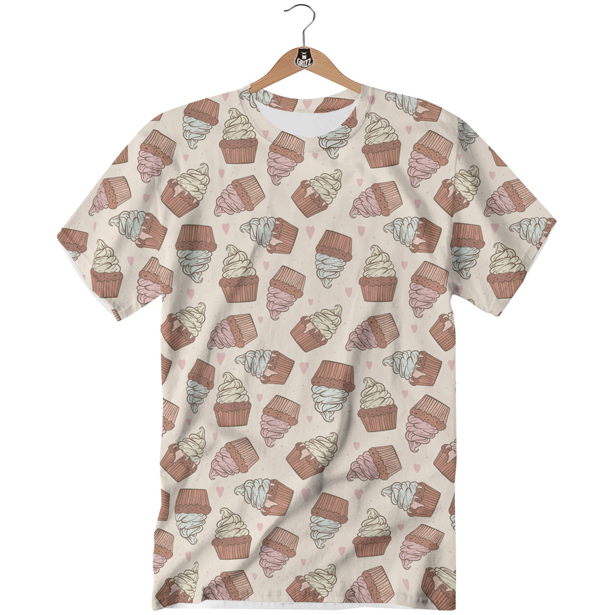 Cupcake Vintage Print Pattern T-Shirt-grizzshop