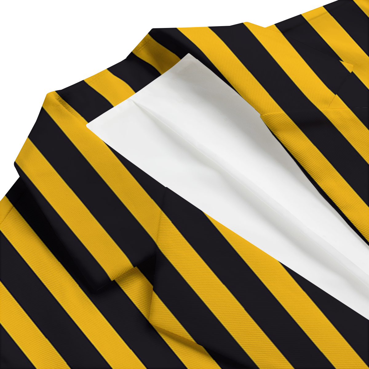 Custom Warning Striped Yellow And Black Print Men's Blazer-grizzshop