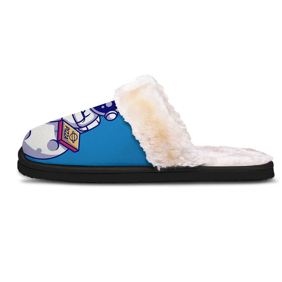 Cute Astronaut Eating Pizza Print Slippers-grizzshop