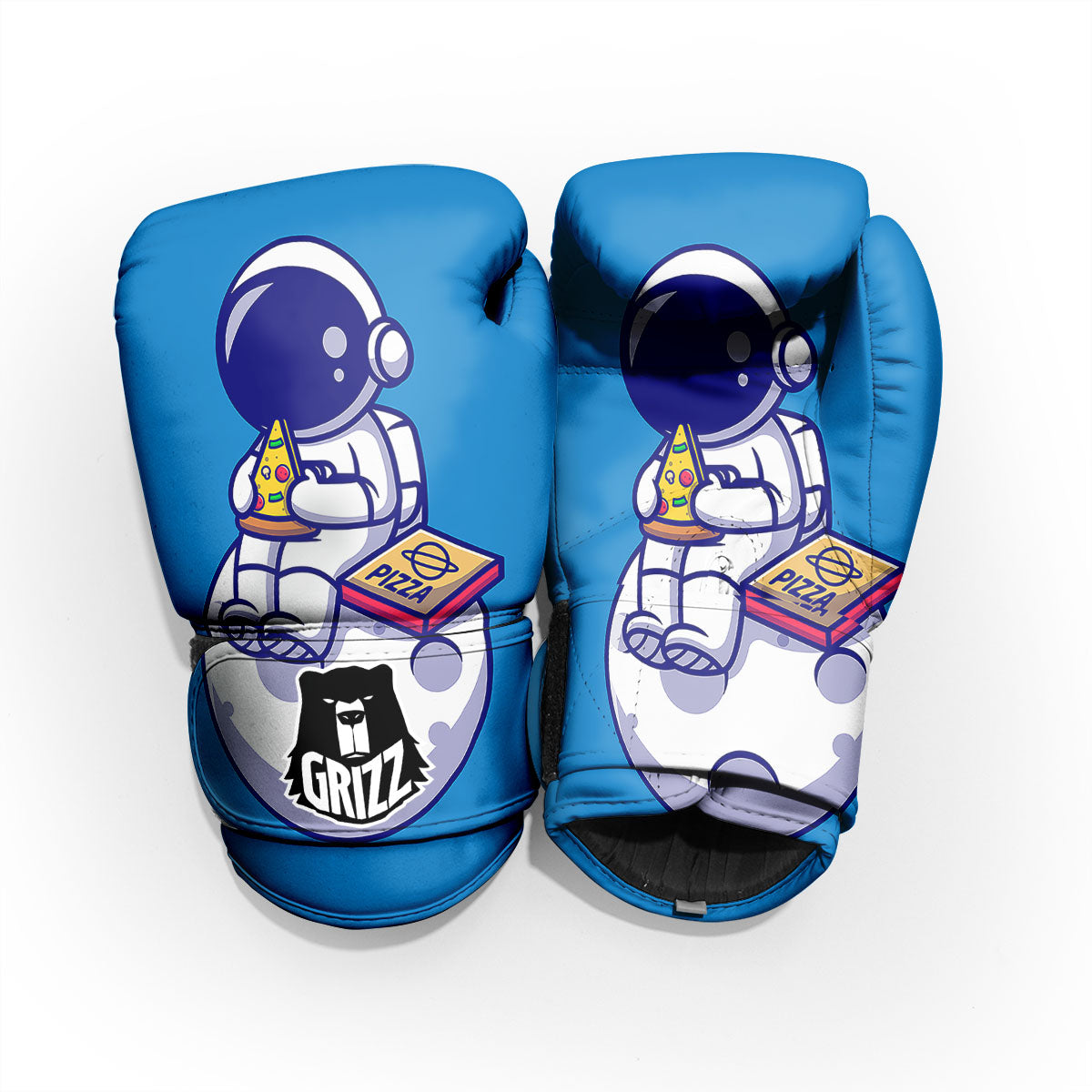 Cute Astronaut Eating Pizza Print Pro Boxing Glove