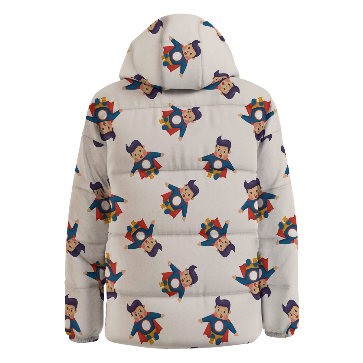 Cute Baby Hero Print Pattern Down Jacket-grizzshop