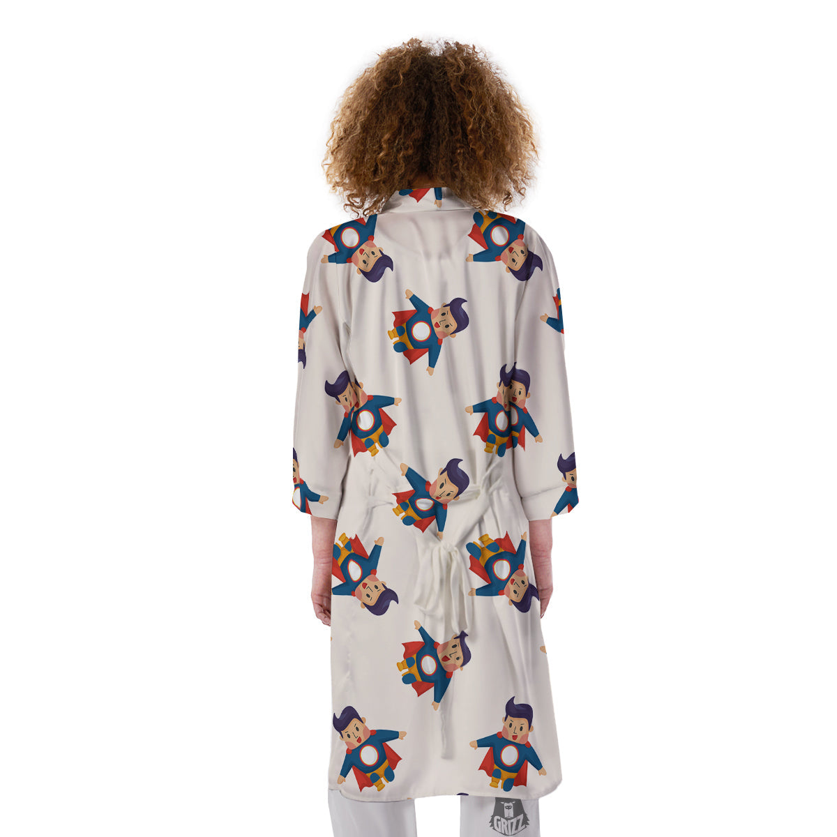Cute Baby Hero Print Pattern Kimono-grizzshop