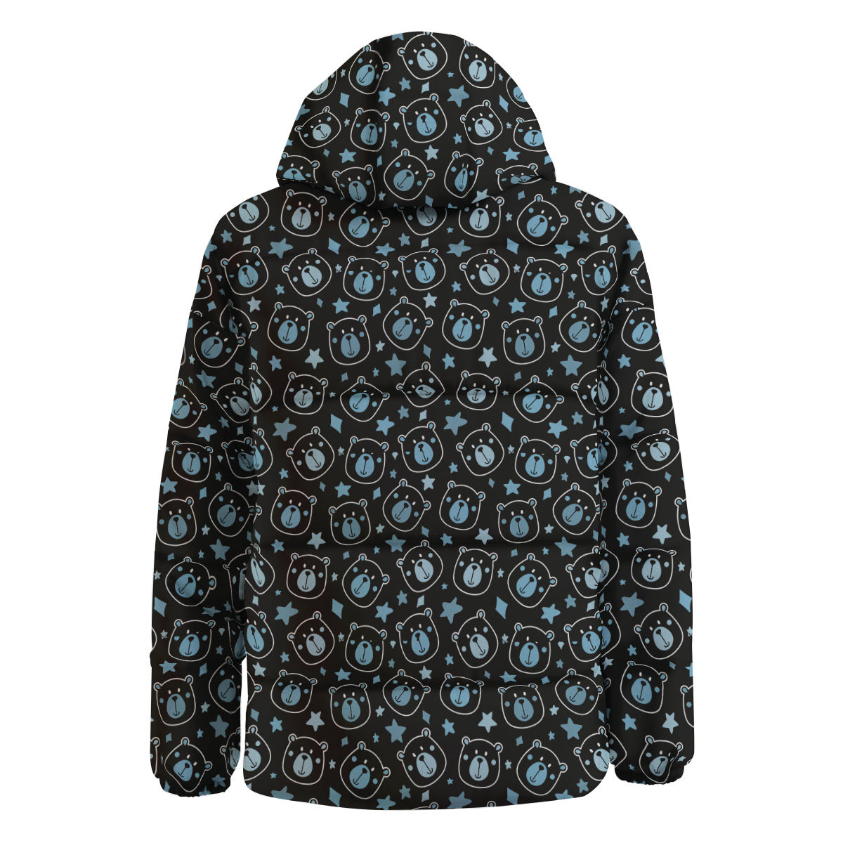 Cute Bear Black Print Pattern Down Jacket-grizzshop