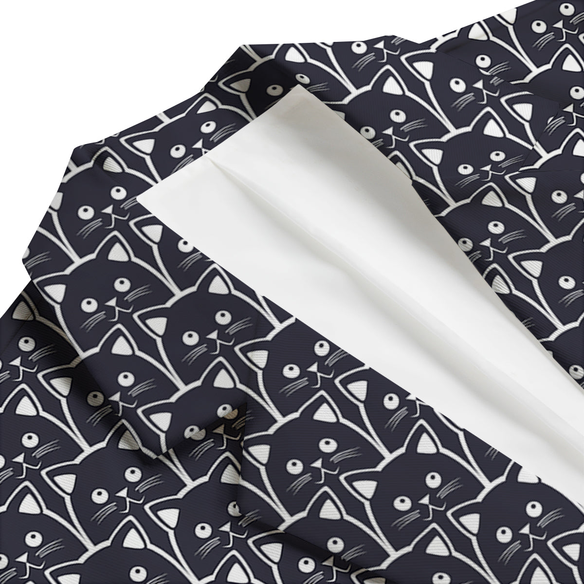 Cute Black Cat Print Pattern Men's Blazer-grizzshop
