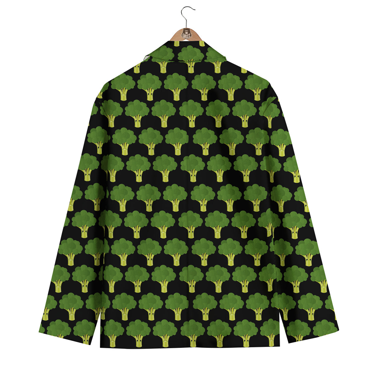 Cute Broccoli Print Pattern Men's Blazer-grizzshop