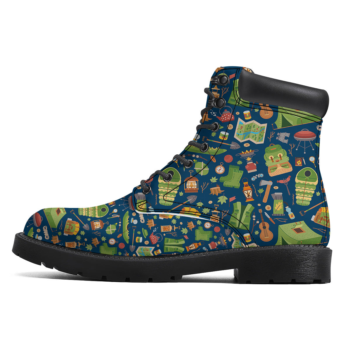 Cute Camping Equipment Print Pattern Boots-grizzshop