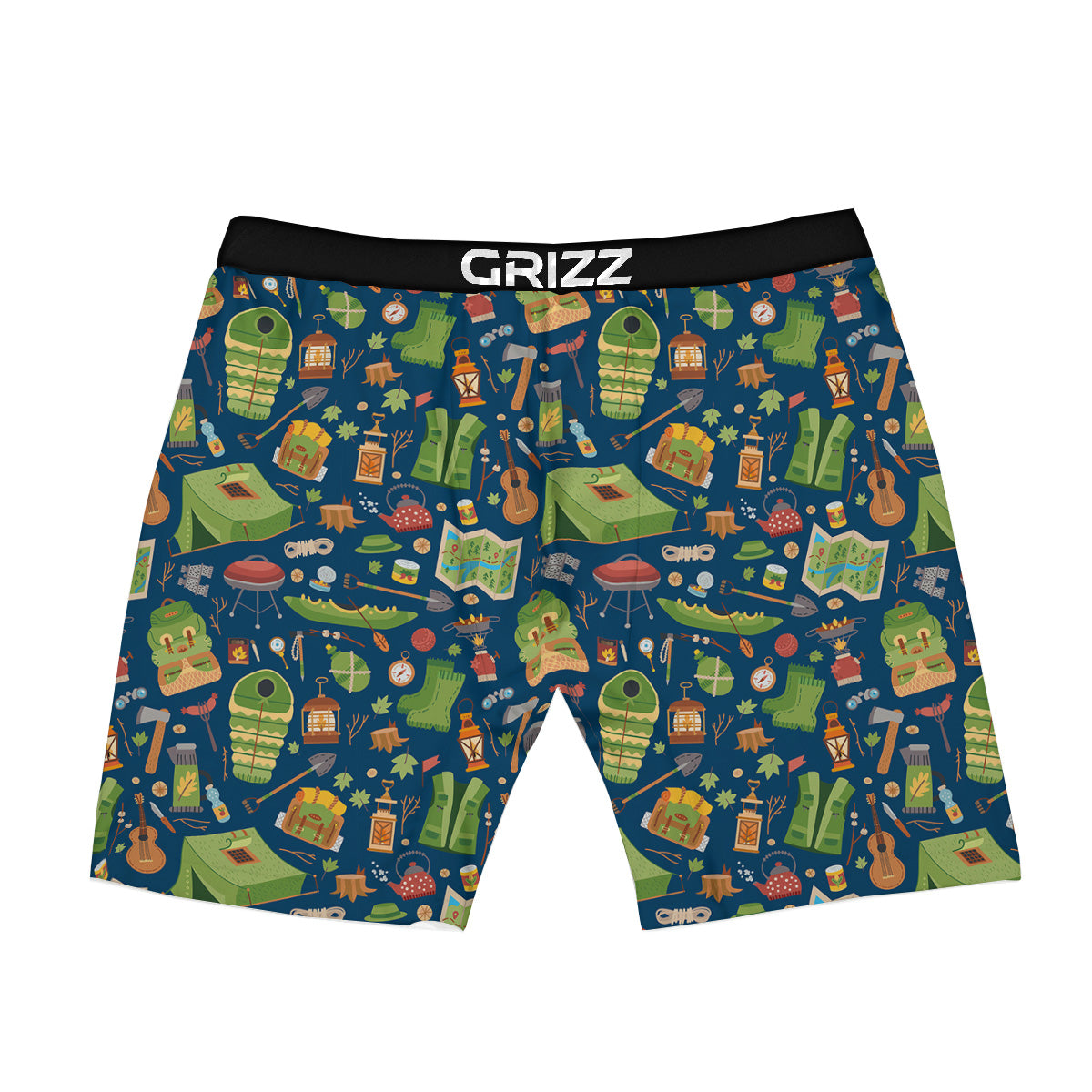 Cute Camping Equipment Print Pattern Boxer Briefs-grizzshop