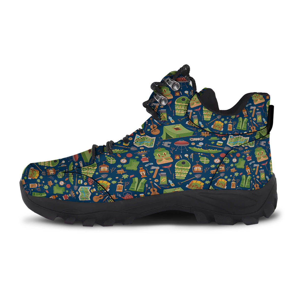 Cute Camping Equipment Print Pattern Hiking Shoes-grizzshop