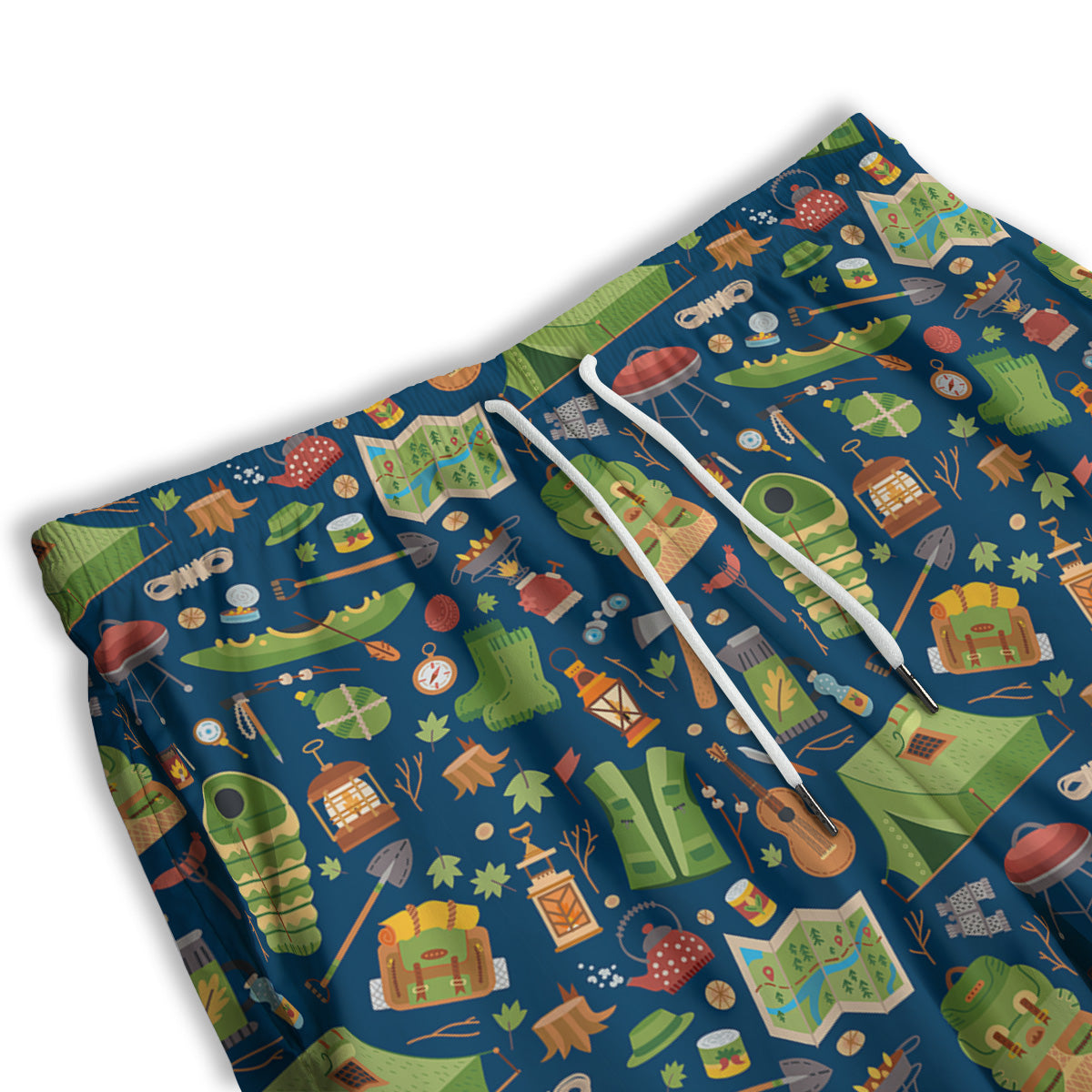 Cute Camping Equipment Print Pattern Men's Athletic Shorts