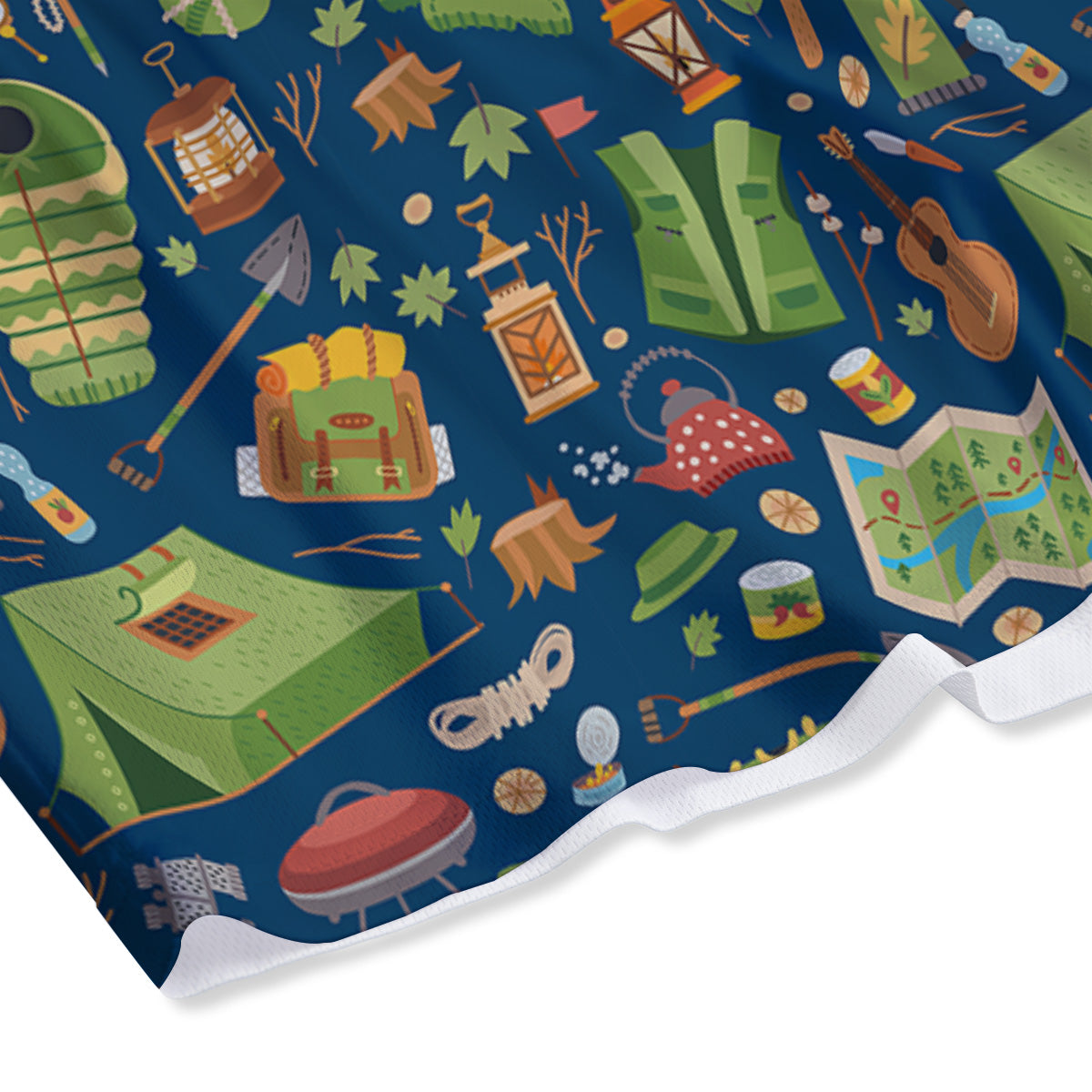 Geometric Cube Dark Green Print Pattern Mesh Shorts