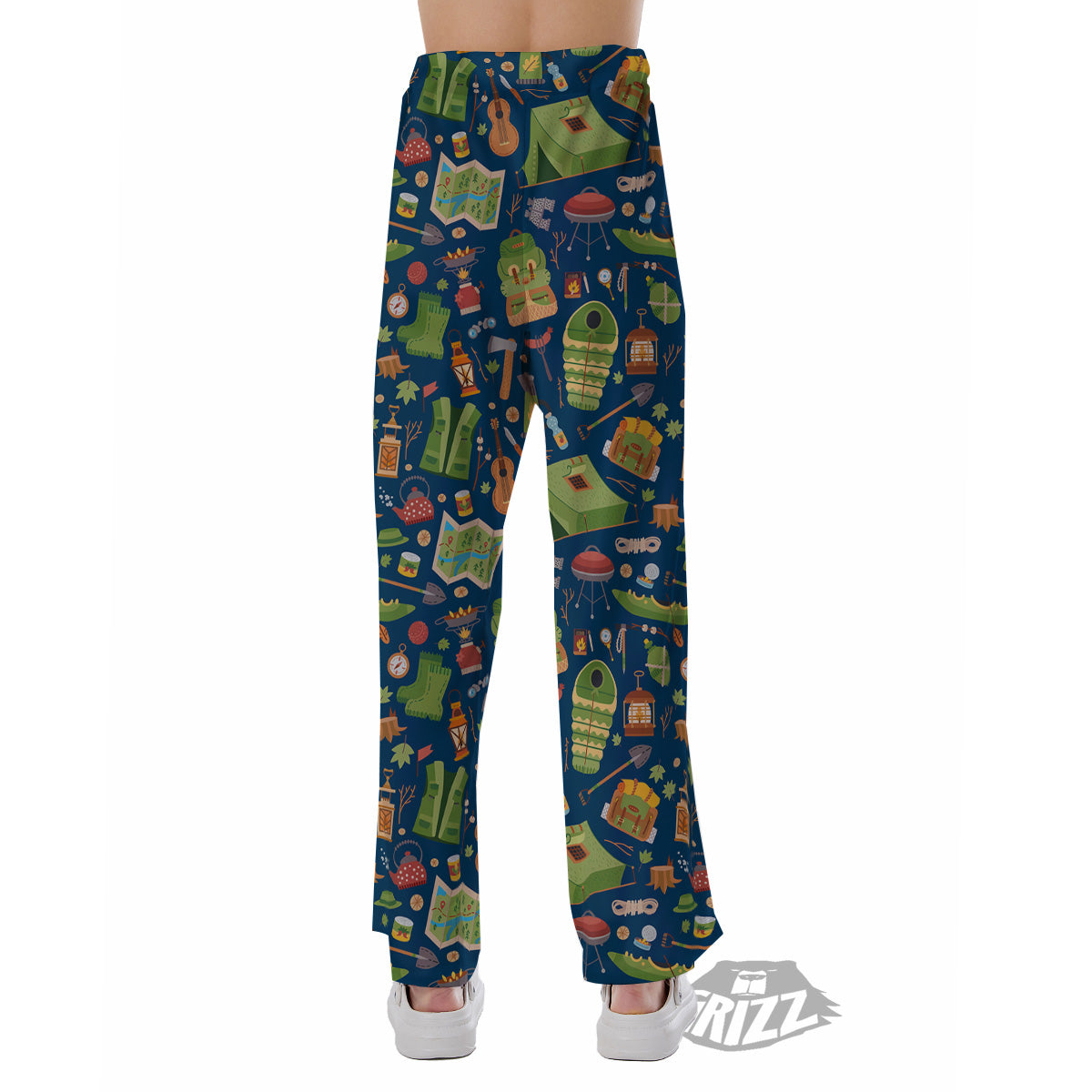 Cute Camping Equipment Print Pattern Pajama Pants-grizzshop