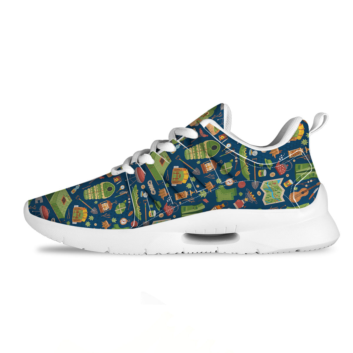 Cute Camping Equipment Print Pattern Tennis Shoes-grizzshop